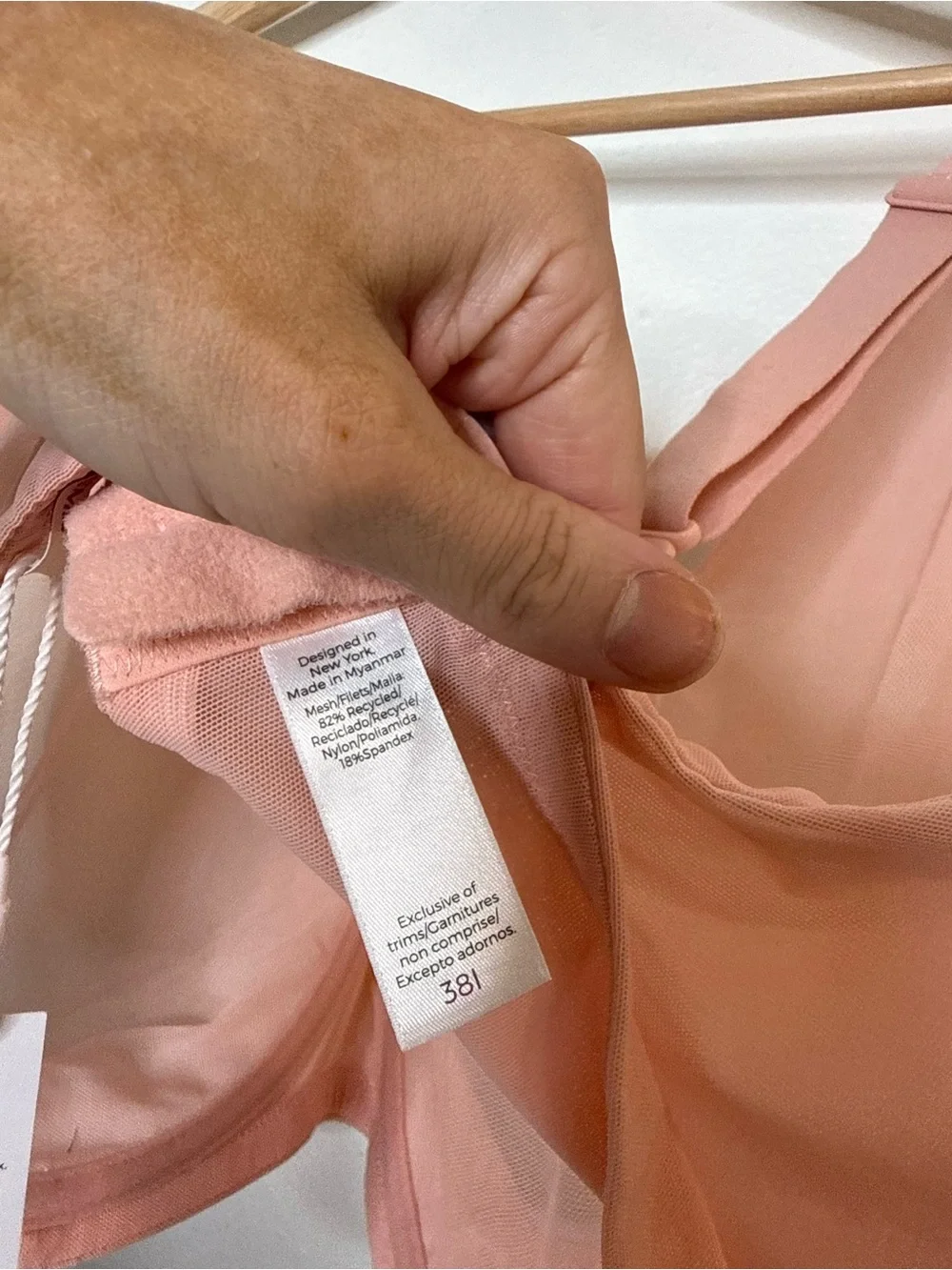 New Adore Me Mesh Unlined Balconette Bra in Coral Pink Cloud size 38 I